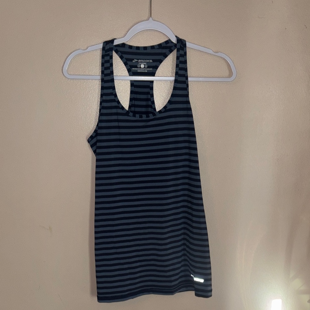 Brooks blue Striped Tank Top